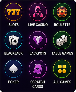 Avantgarde Casino game categories — slots, live casino, roulette, blackjack, jackpots, table games, poker, scratch cards